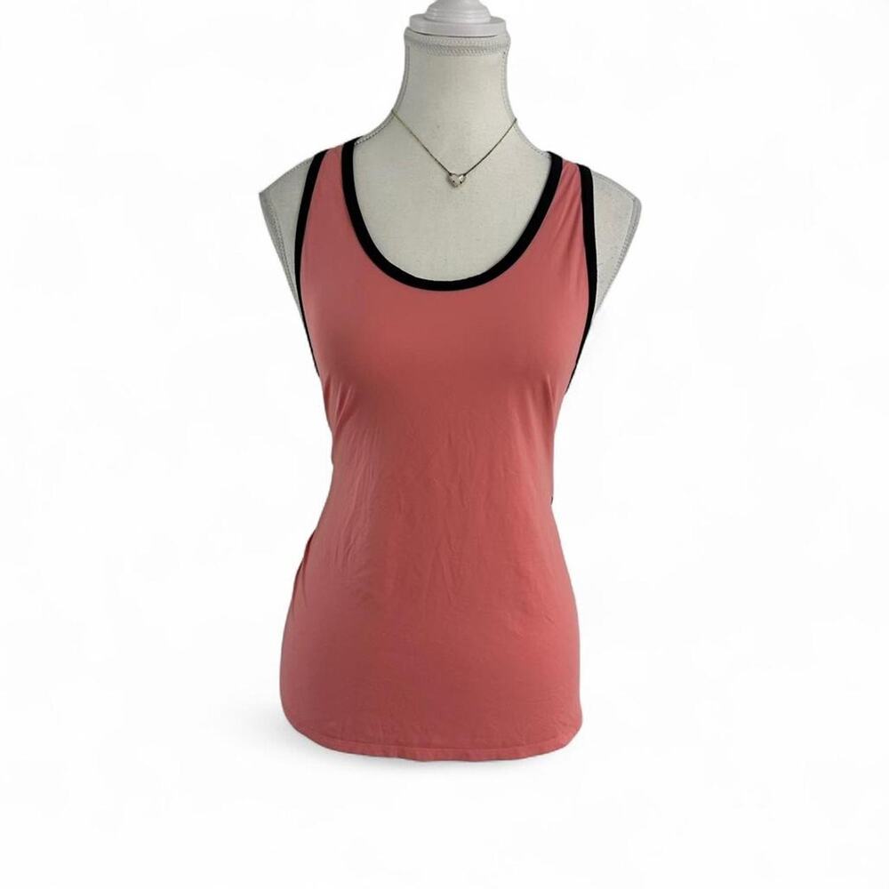 ALO Yoga Coral Tank Top with Black Trim